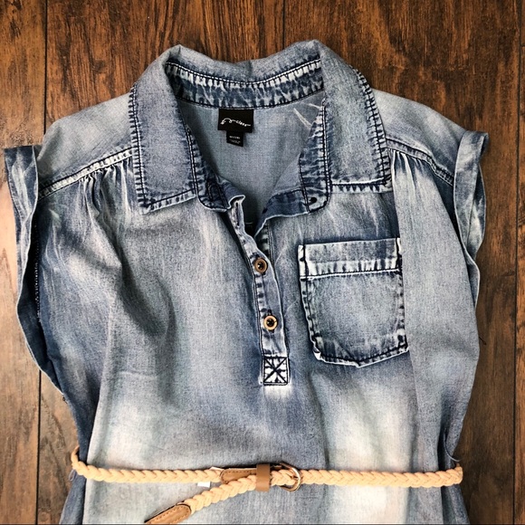 Art Class Denim Belted Dress M (7/8) - Picture 3 of 5